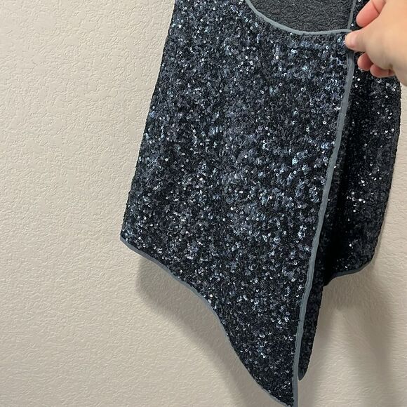 JOIE Sparkly Blue/Grey Sequin Vest, Size S - Picture 3 of 10